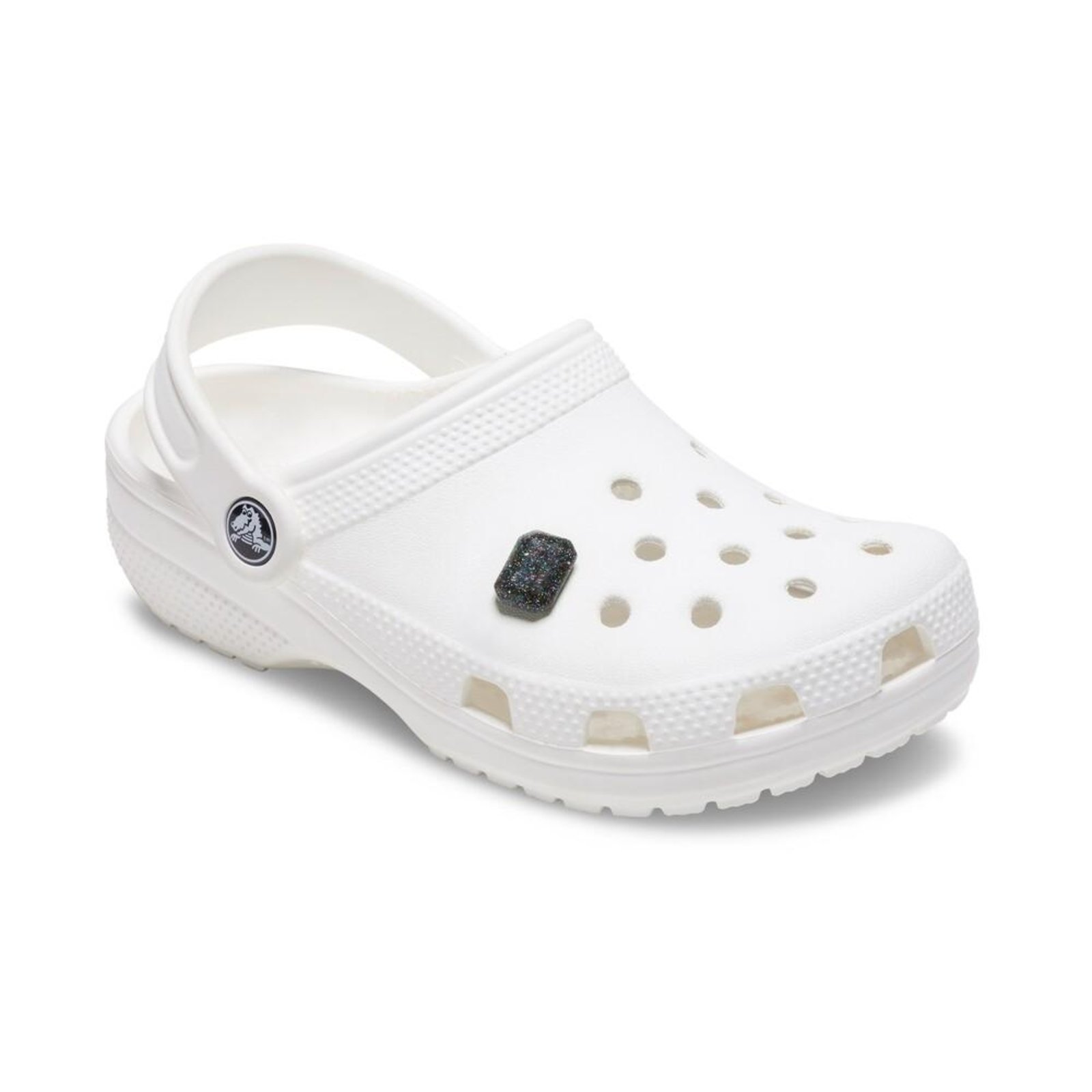 Vista 3 Infantil - Jibbitz™ Pedra Preta Glitter Arco-Íris Crocs branco