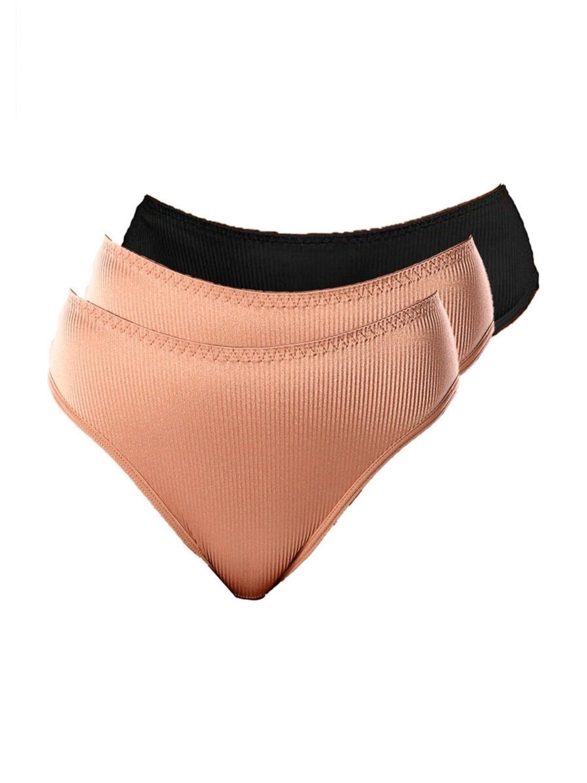 Kit com 3 Calcinhas Alta Abrupt Demillus 56096 Bege