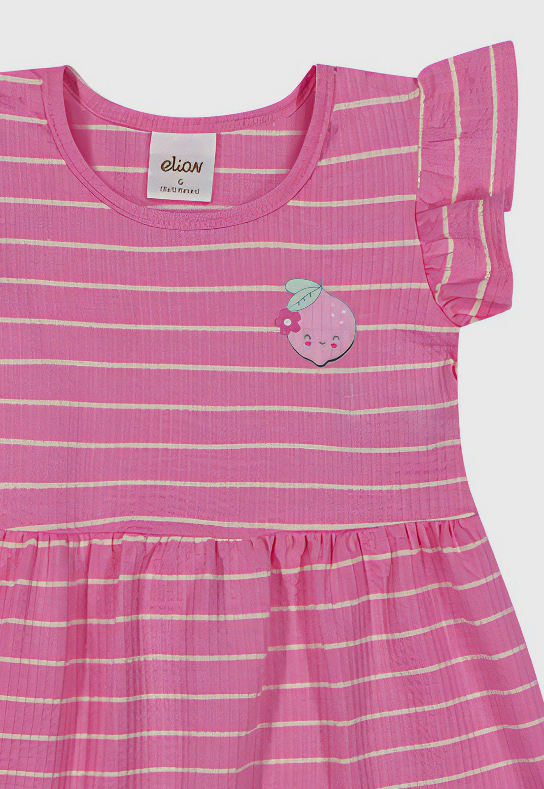 Vista 3 Vestido Elian Listrada rosa Elian rosa