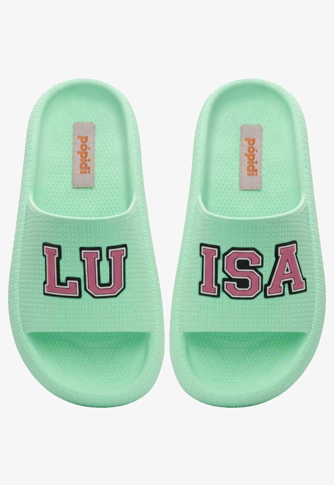 Infantil - Chinelo Pópidi Personalizado LUISA Estilo Nuvem Verde