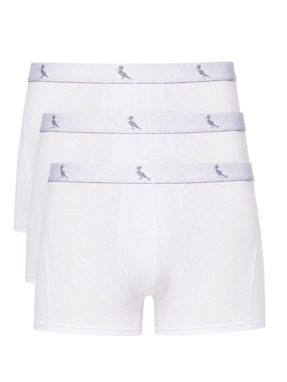 Kit 3 Cuecas Boxer Masculina Reserva Algodão Confortável Elástico Lisa Branco
