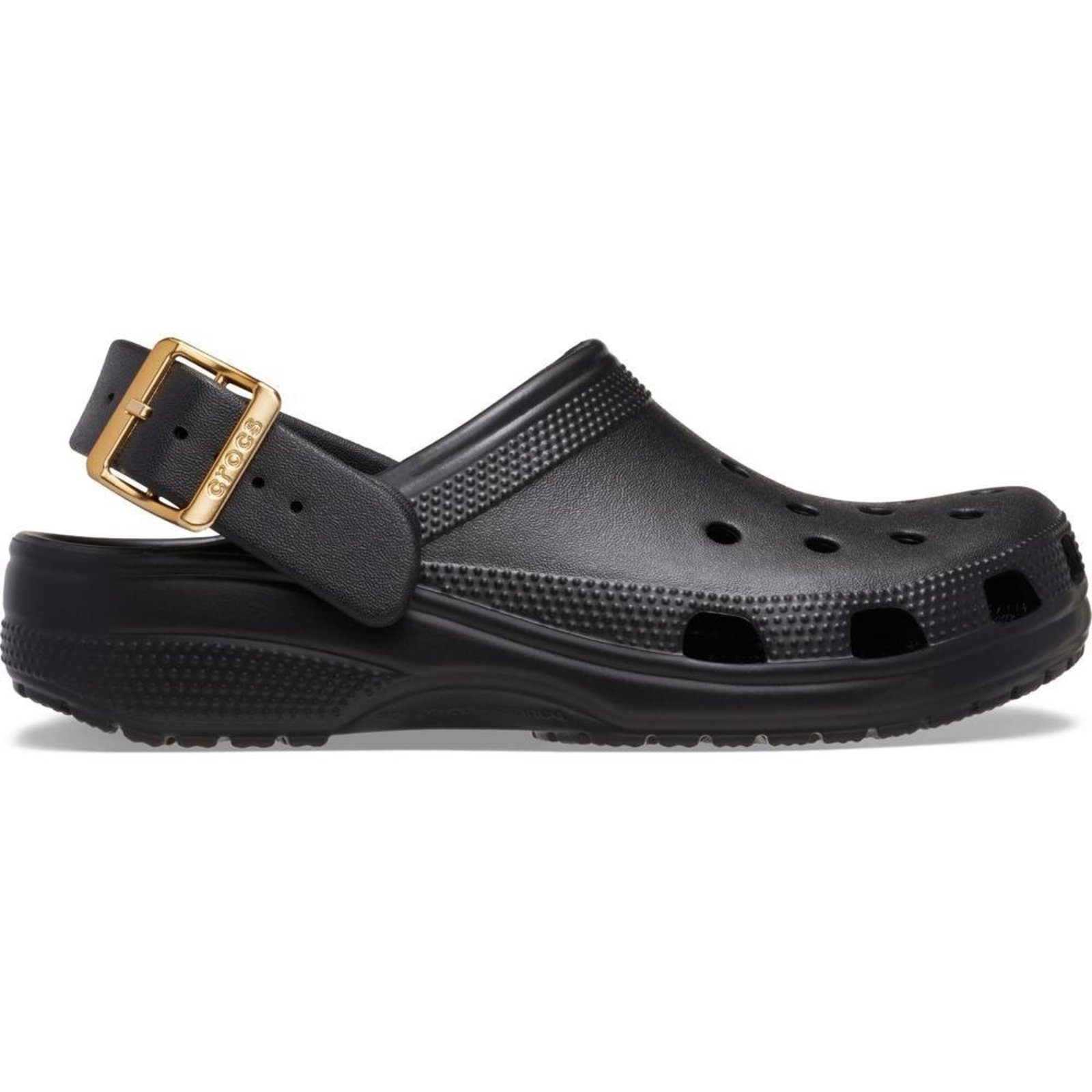 Sandália Crocs Classic Metallic Buckle Clog Black Preto