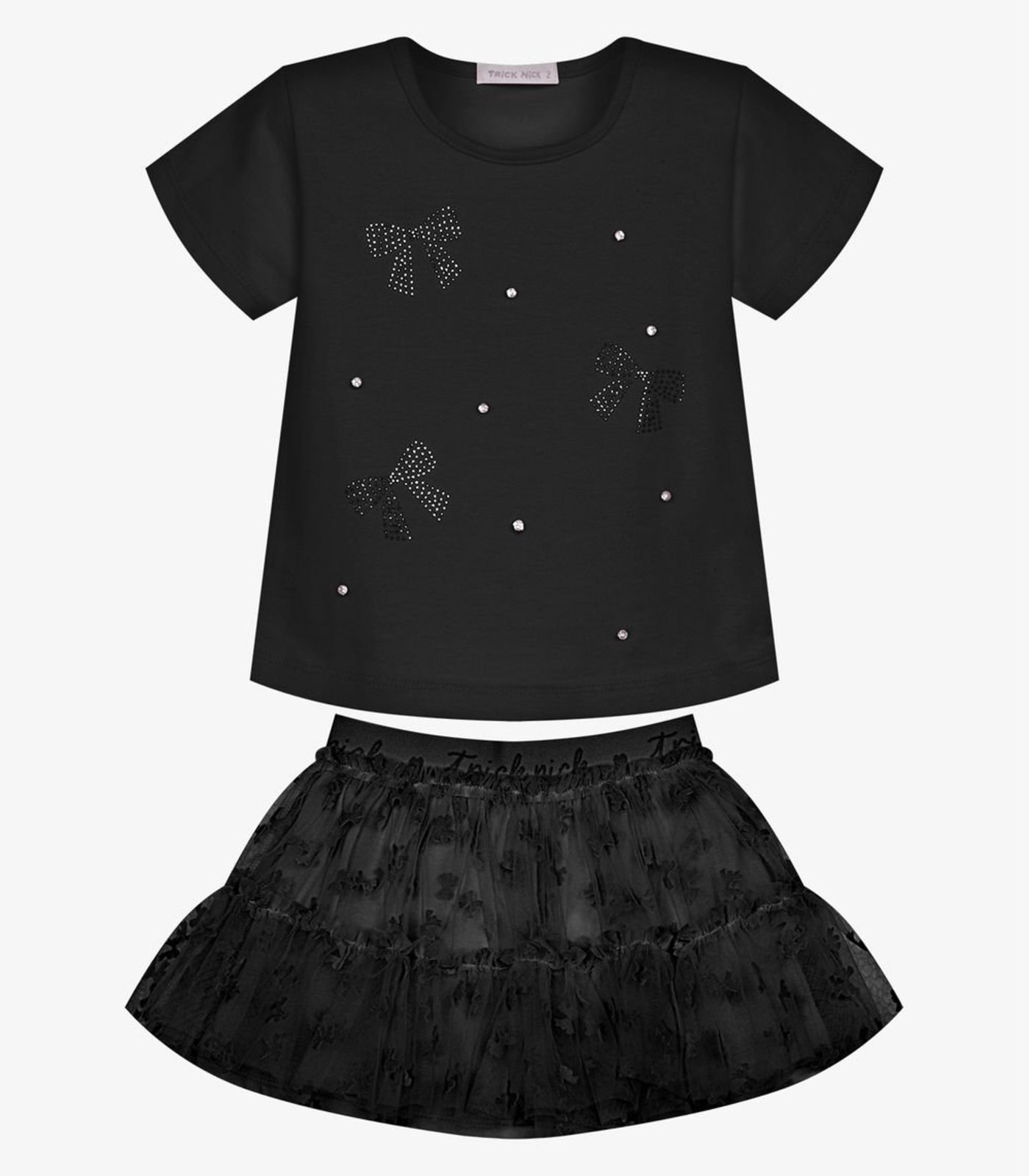 Infantil - Conjunto Menina Blusa Com Saia Trick Nick Preto