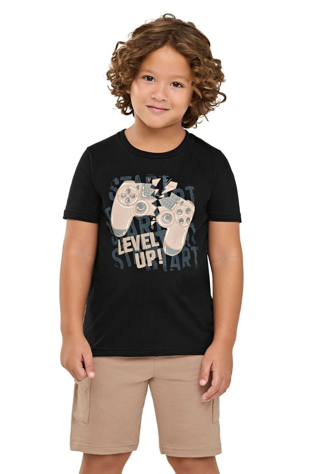 Vista 2 Infantil - Conjunto Menino Level Up Elian cinza Elian cinza