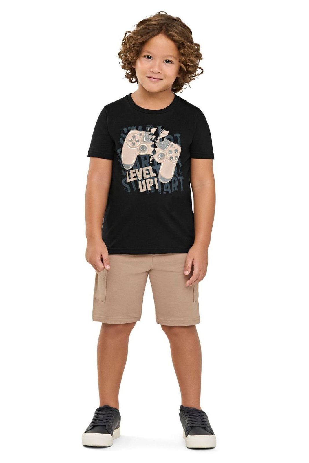 Vista 3 Infantil - Conjunto Menino Level Up Elian cinza Elian cinza