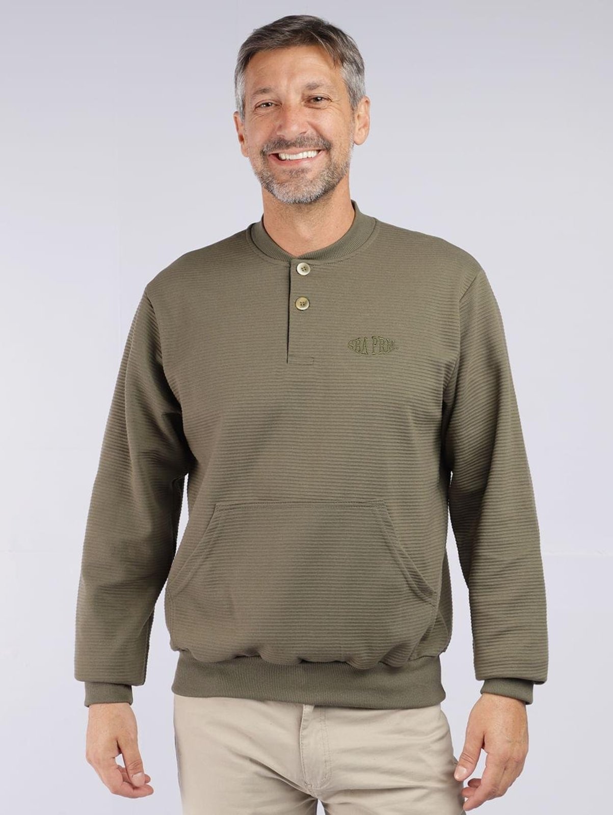 Blusão Malhão Gola Henley Masculino VERDE