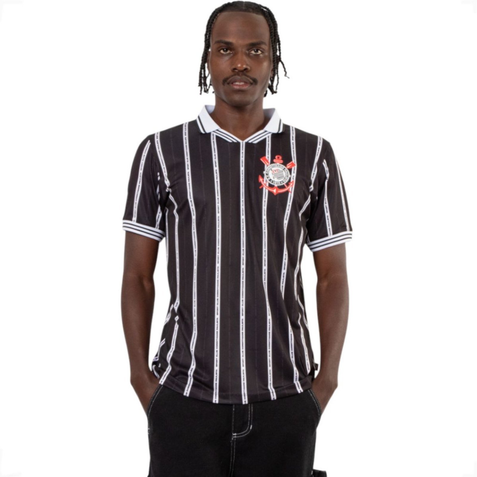 Camiseta Esportiva Corinthians Sublimada Surf Center Preto