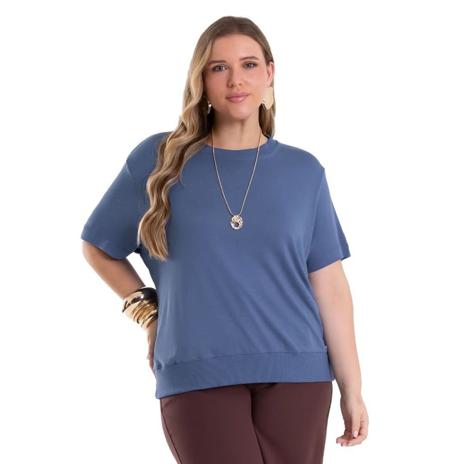 Blusa Feminina Secret Glam Plus Size Malha Viscose