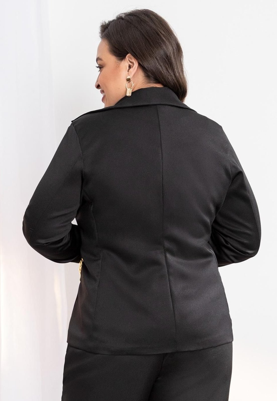 Vista 3 Blazer Com Corrente E Bolsos Quintess preto Quintess preto