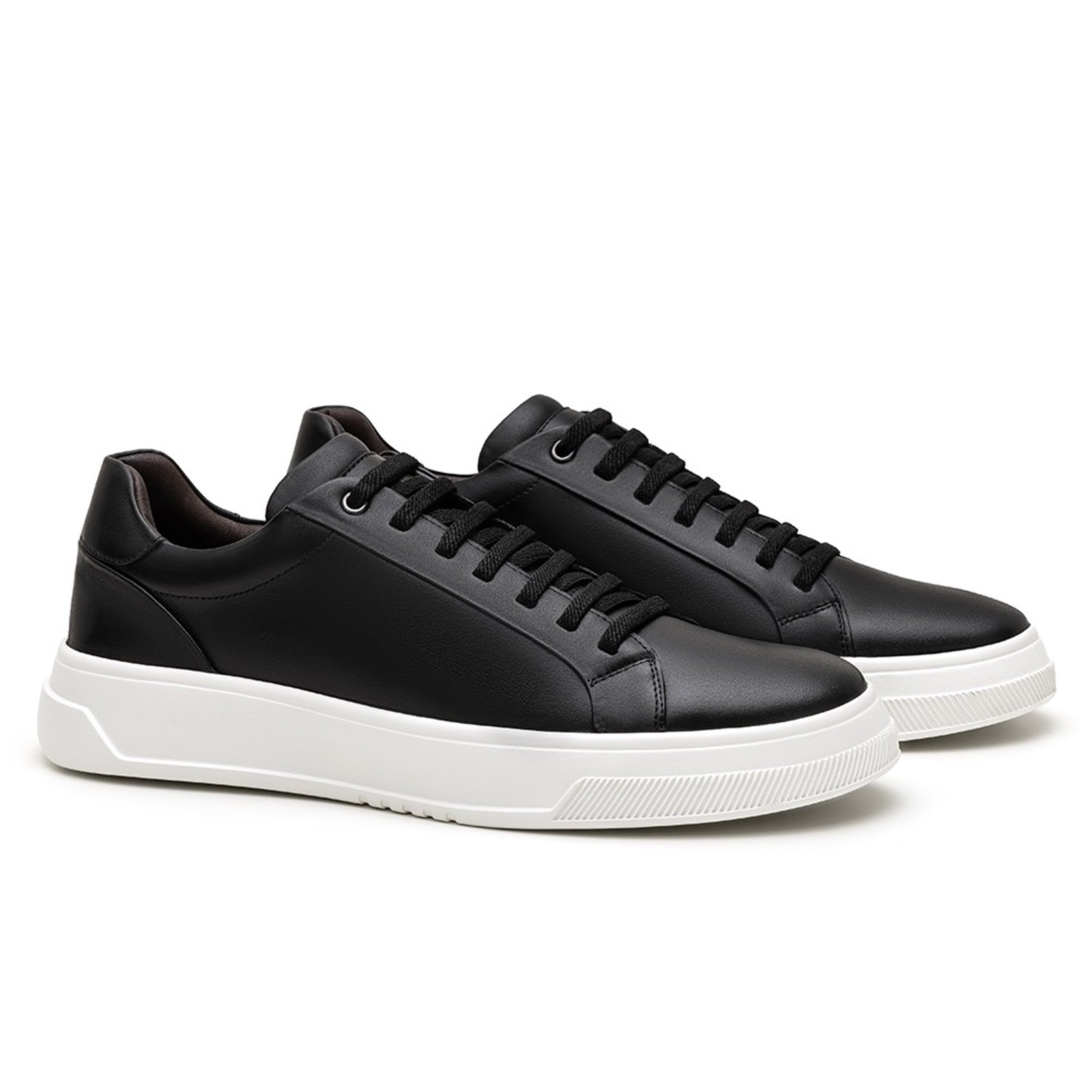 Tênis Casual Sapatofran Masculino Couro Sama Conforto Preto