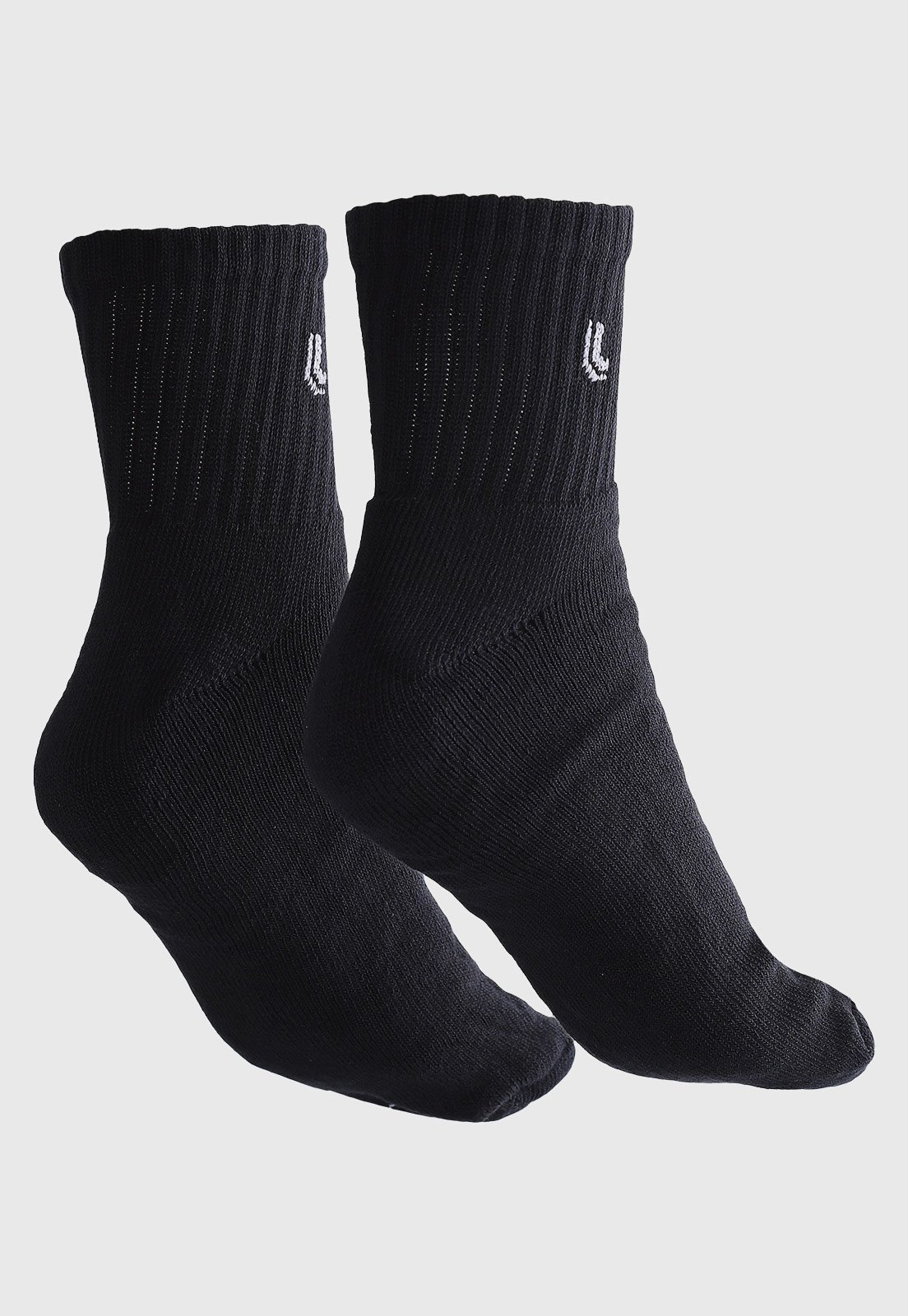 Vista 3 Meia Unissex Lupo AM Sport Cano édio Preta Kit com 6 Pares preto Lupo preto