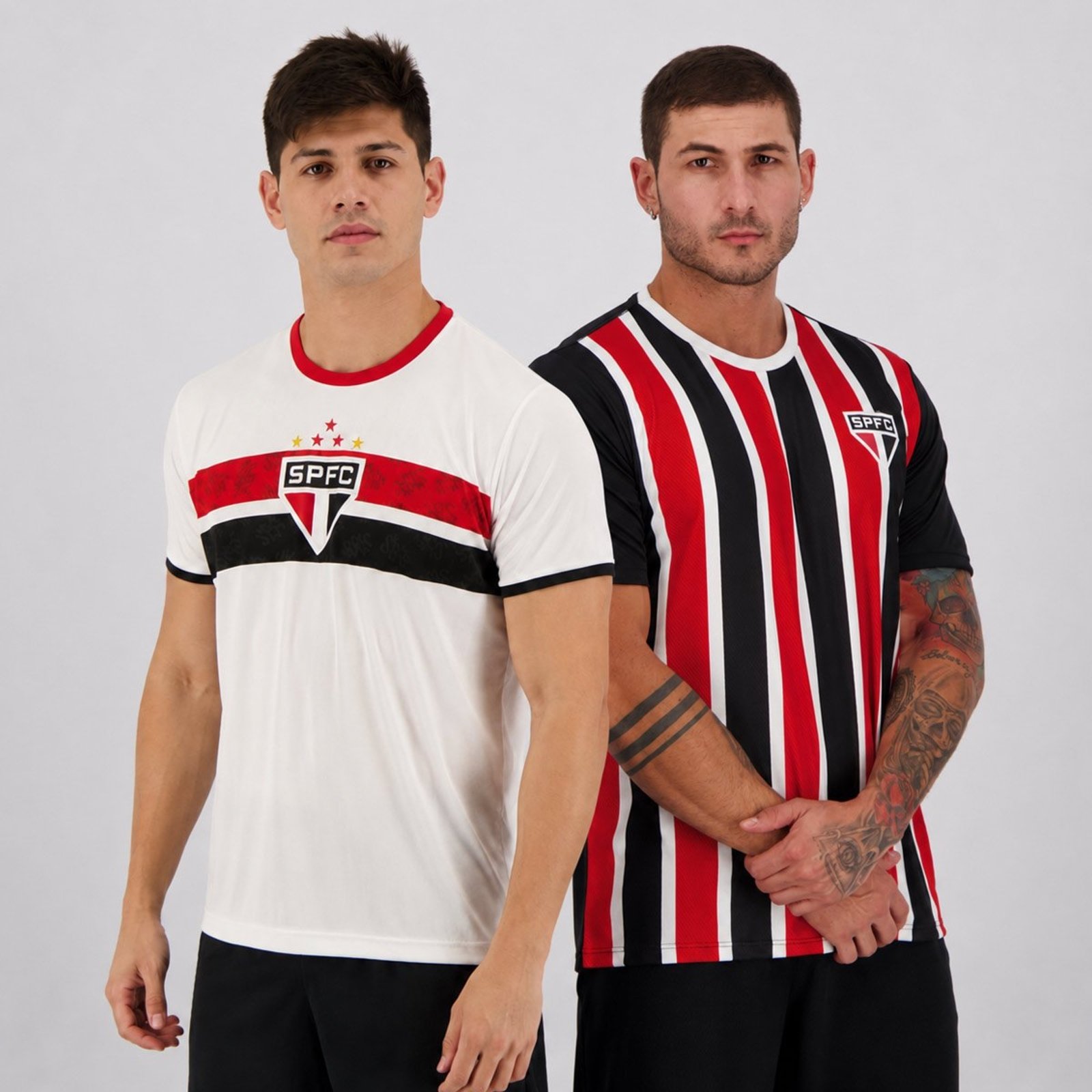 Kit 2 Camisas São Paulo Stencil e Change Branca