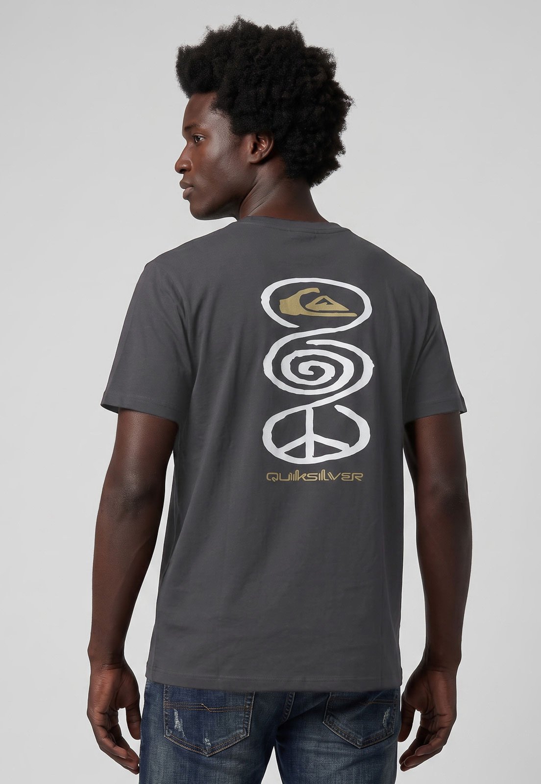 Camiseta Masculina Quiksilver Harmony Spiral Cinza