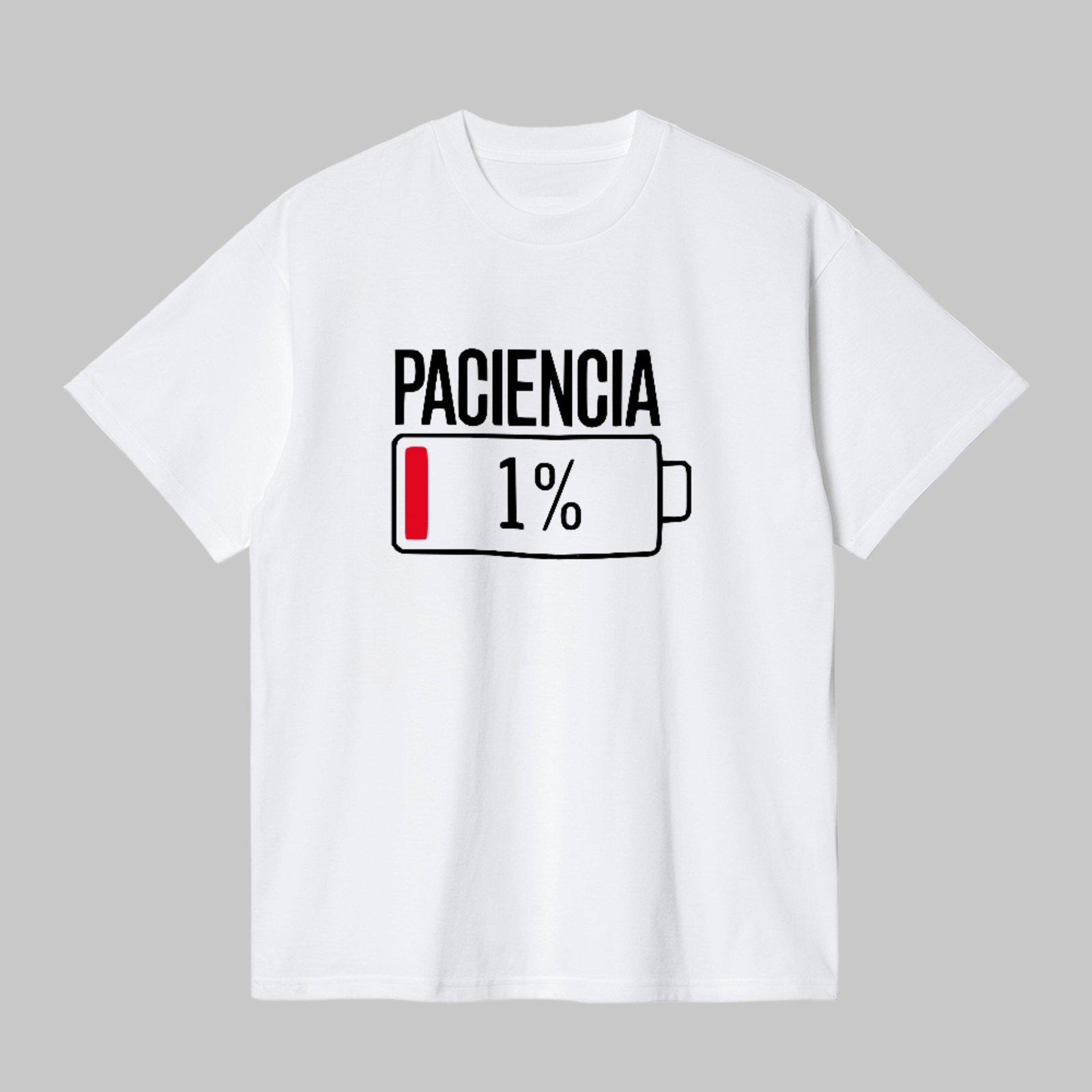 Camiseta Básica Sem Paciência Estampa Divertida Unissex Branco