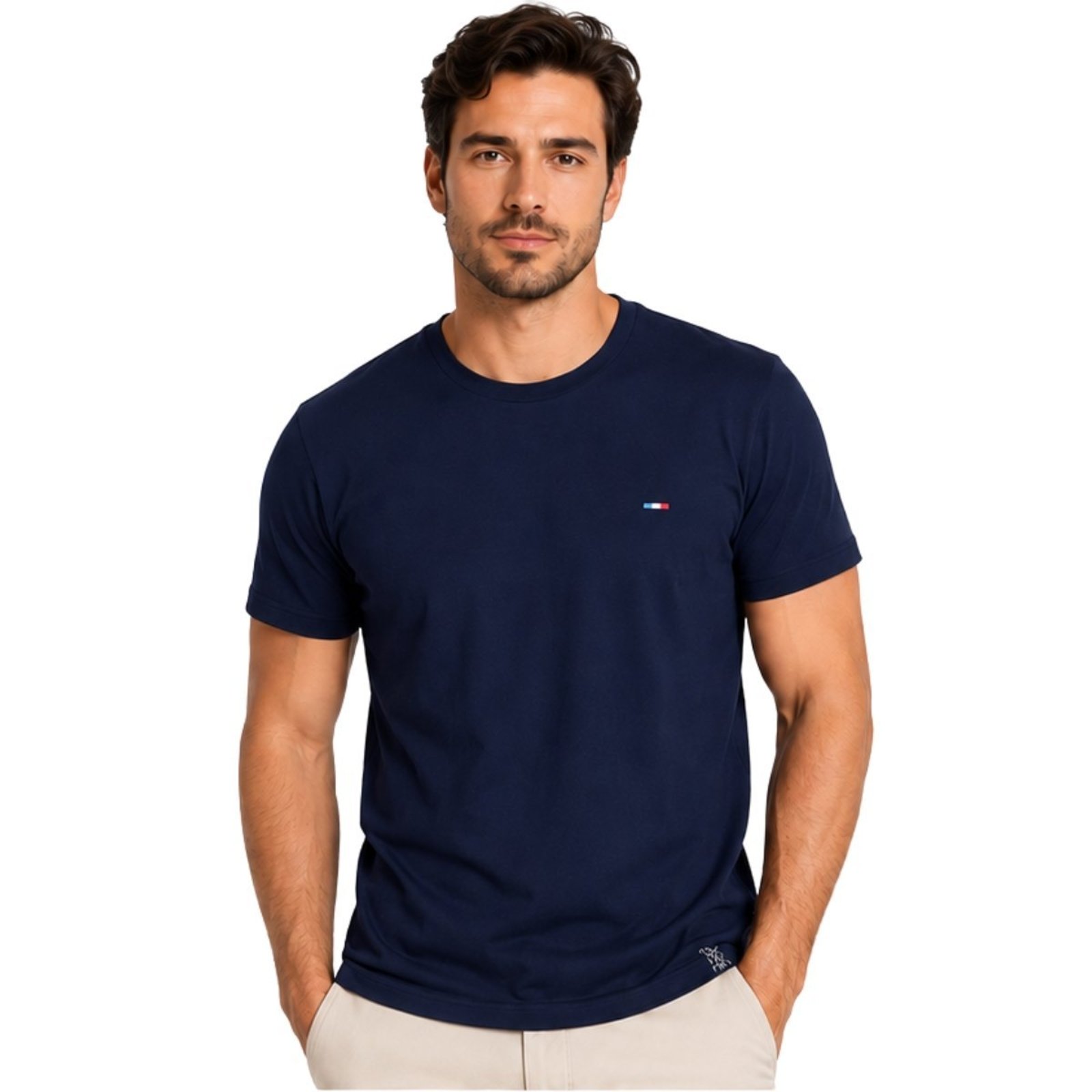 Camiseta Masculina Básica Lisa FMF Conforto Premium Marinho
