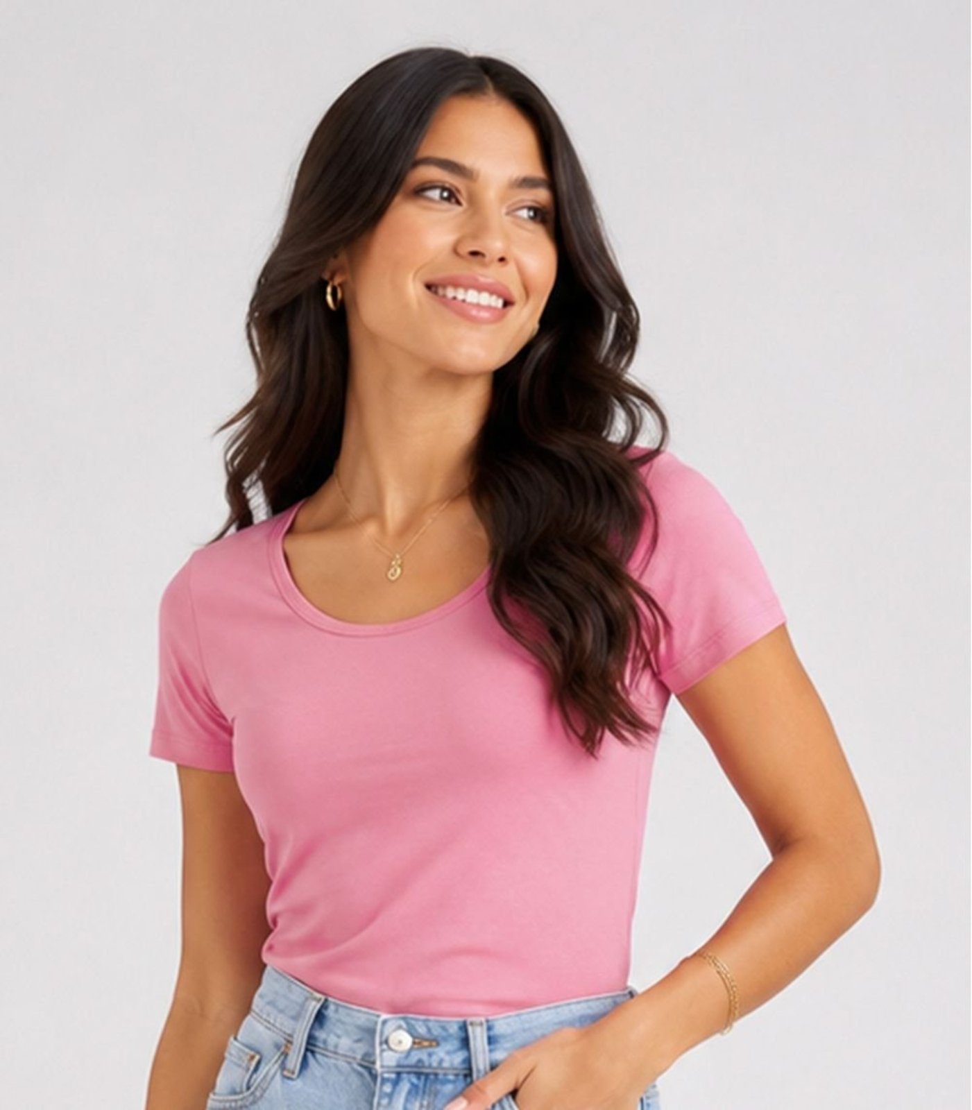 Blusa Feminina Cotton 30 Básica KO Rosa