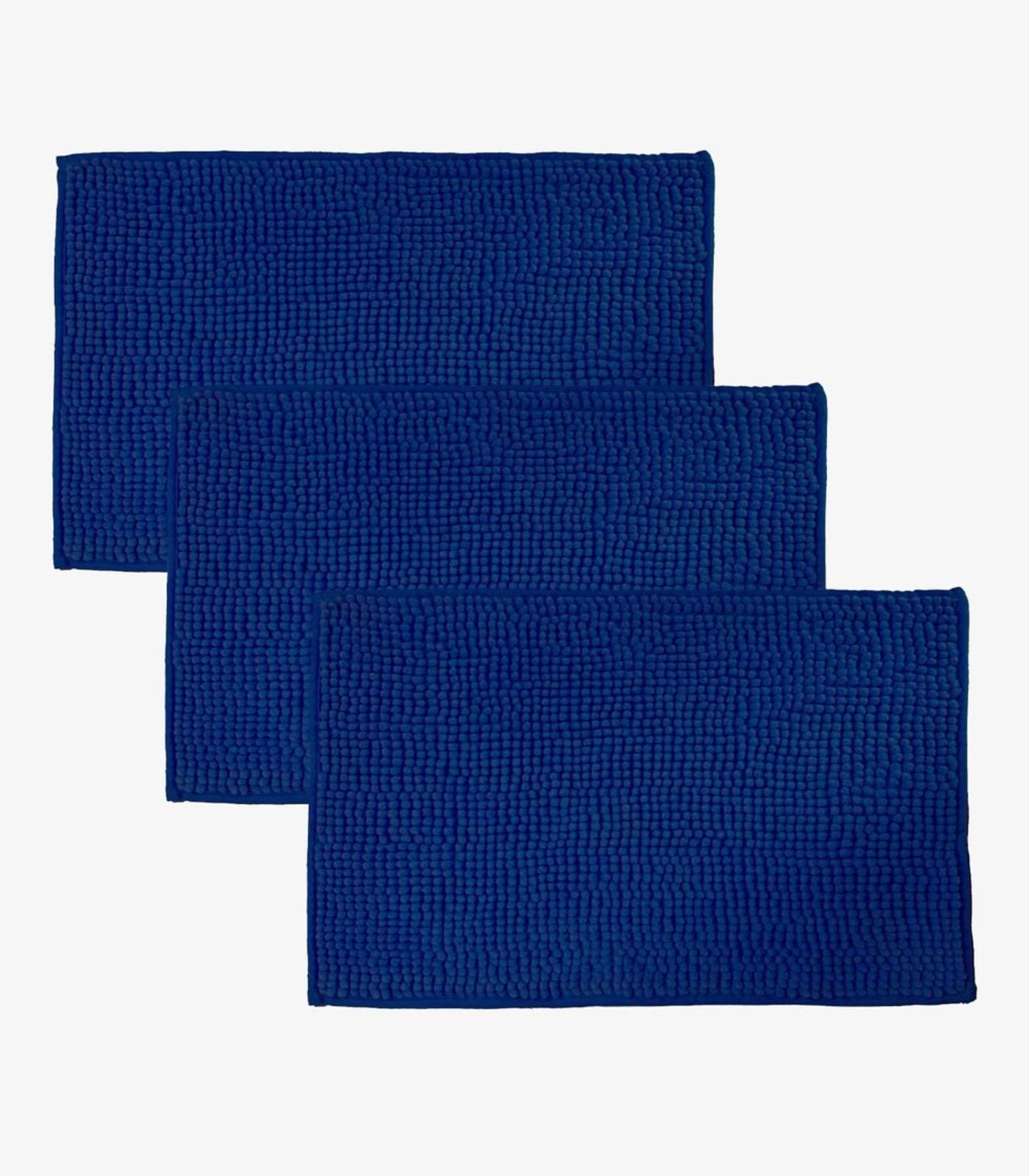Kit 3 Tapetes Pipoca Microfibra Infinita Cor Azul
