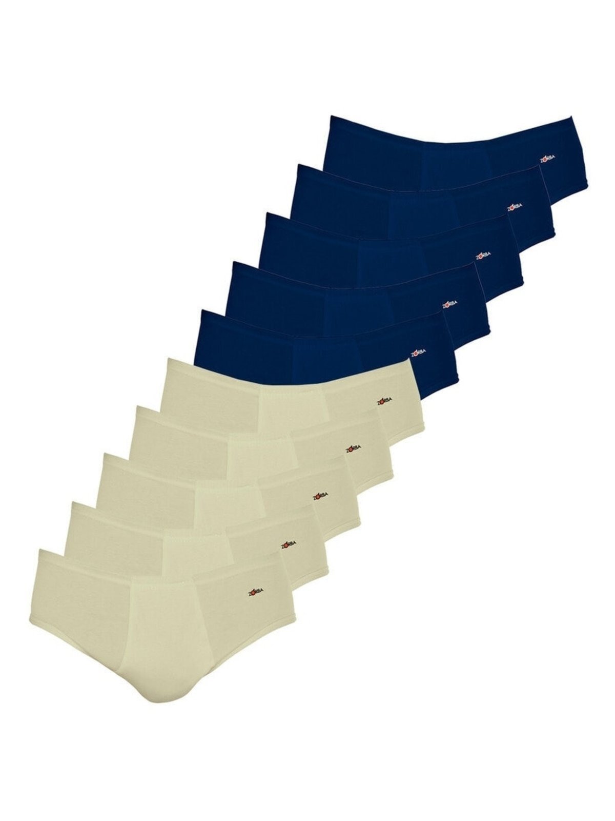 Kit com 10 Cuecas Slip Zorba com Abertura 172 Azul Marinho