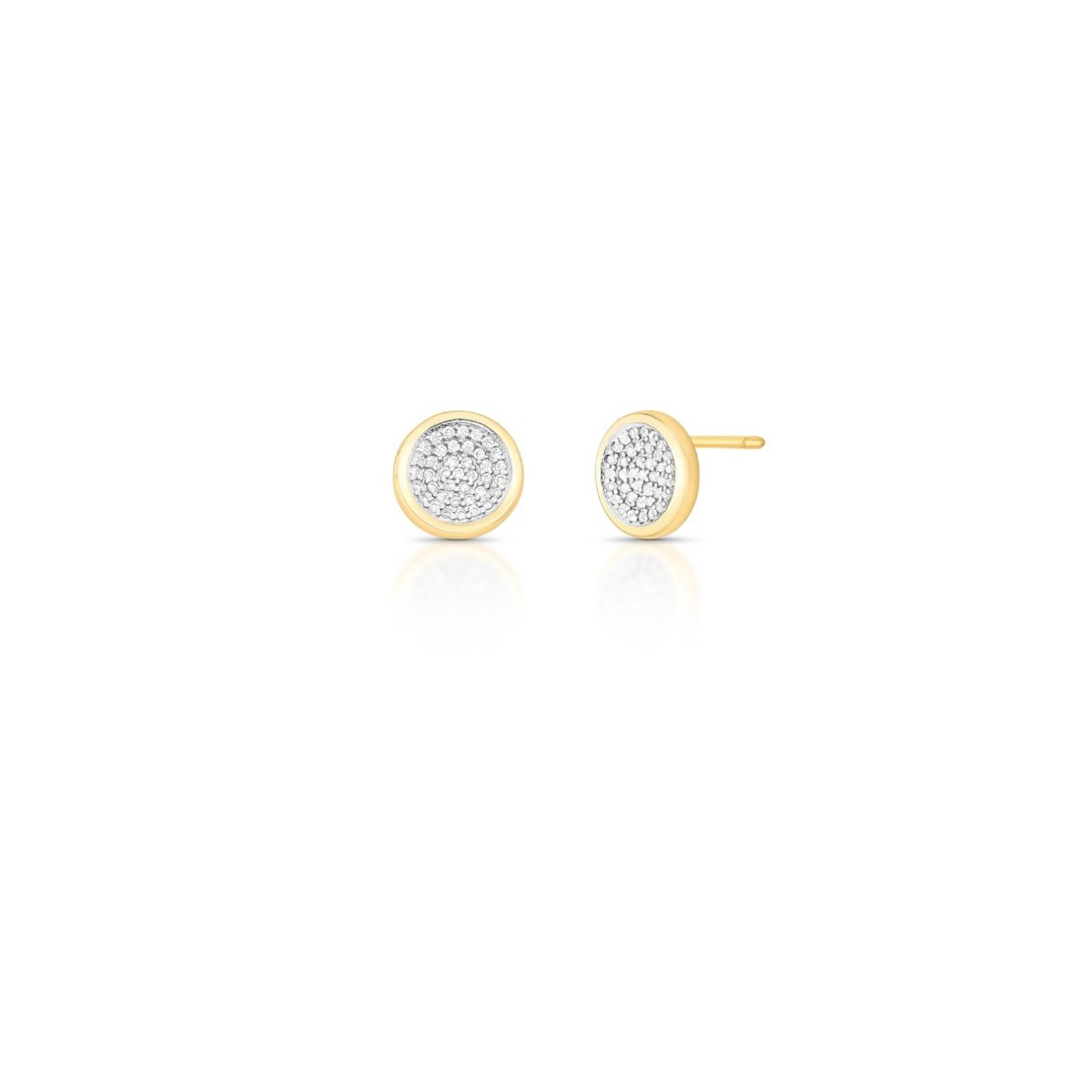 Infantil - Brinco Oval Pequeno Cravejado com Micro Zircônias Semijoia Banhado a Ouro 18K Ania Store