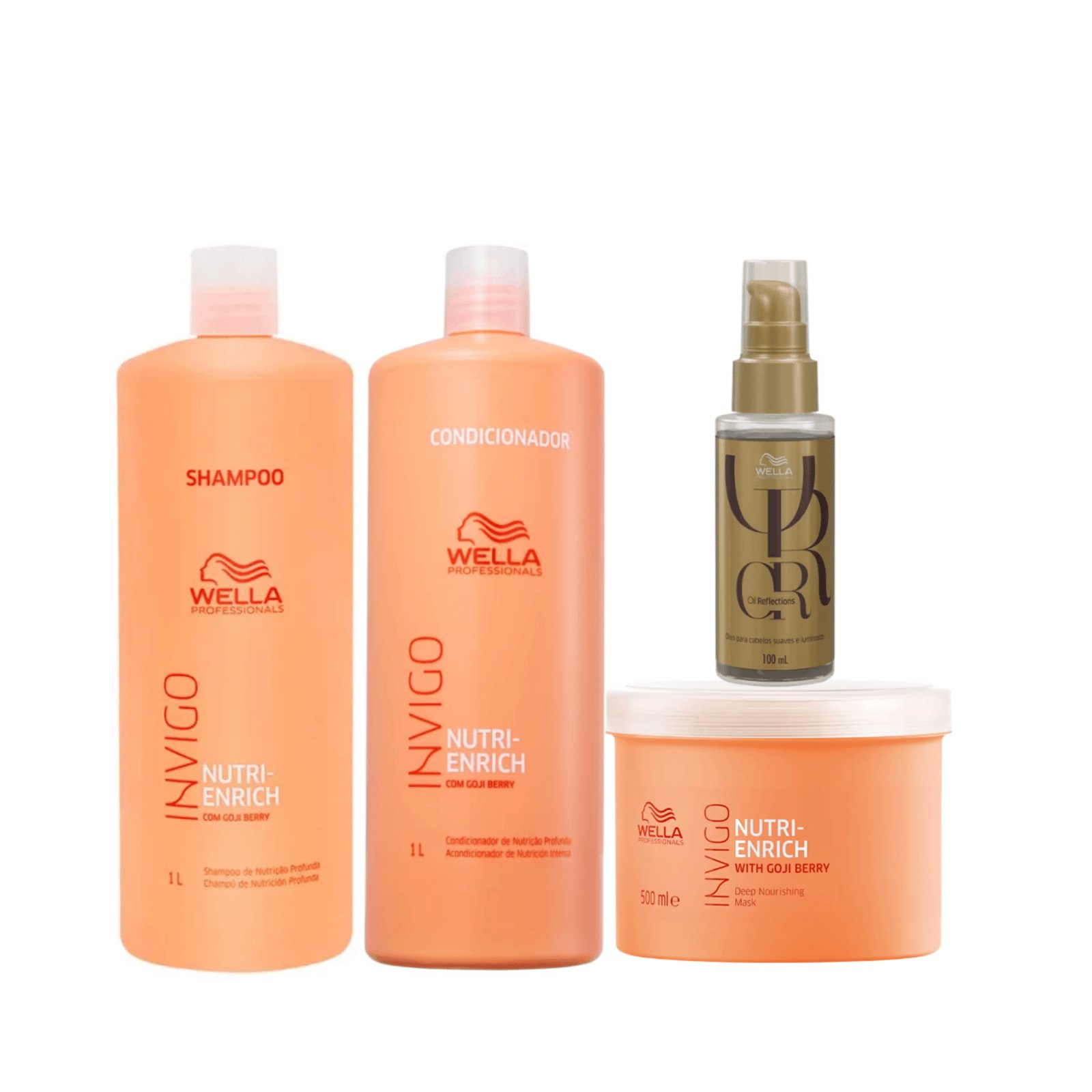 Kit Wella Nutri Enrich Nutrição Completa 4 Produtos