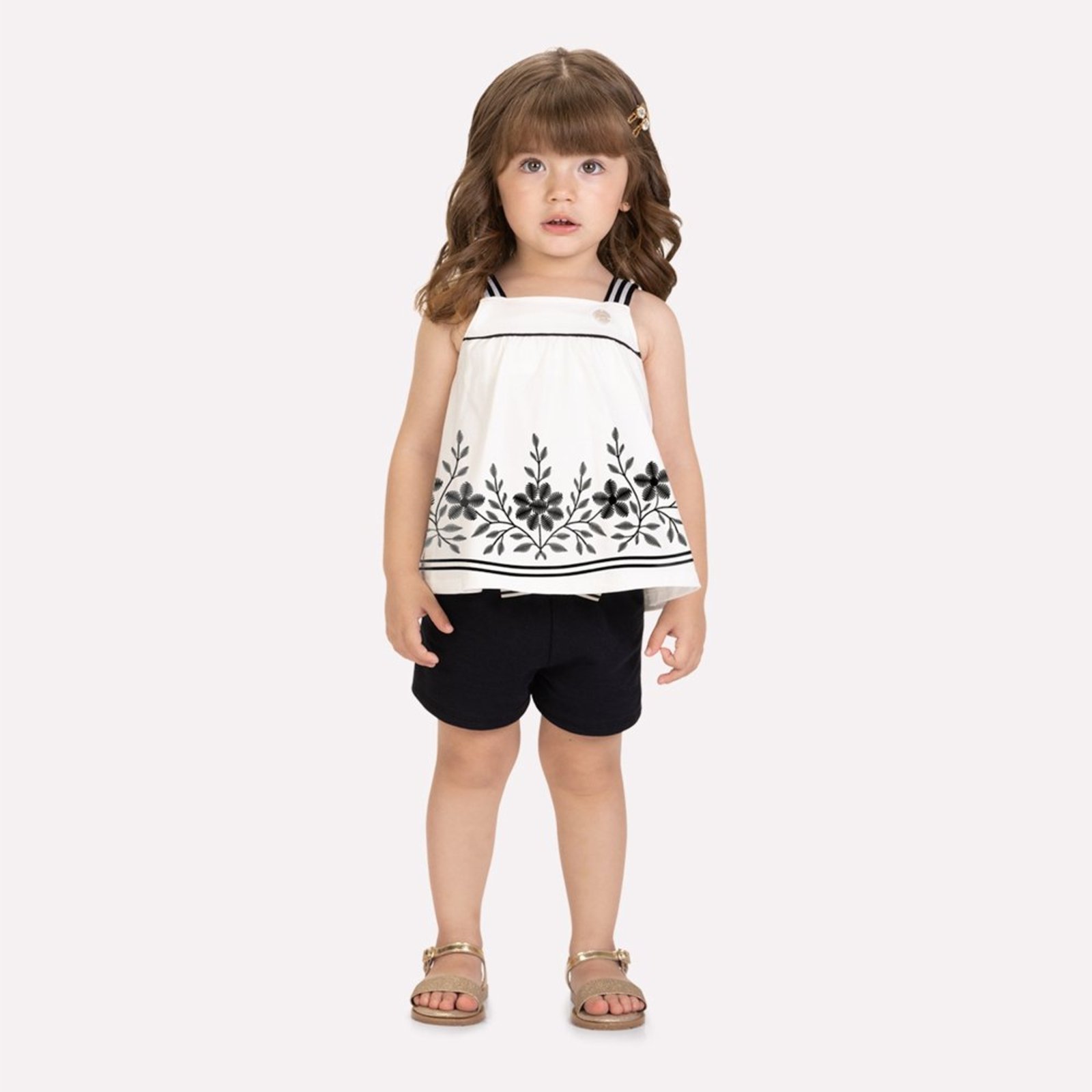 Infantil - Conjunto Menina Flores Milon