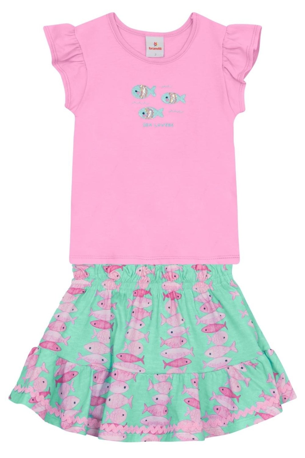 Infantil - Conjunto menina em meia malha Brandili