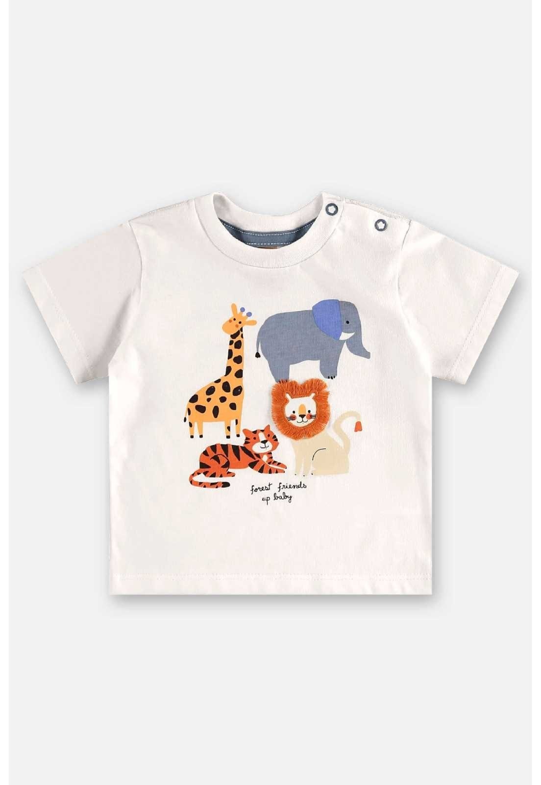 Vista 3 Infantil - Conjunto Camiseta e Bermuda Up Baby bege Up Baby bege