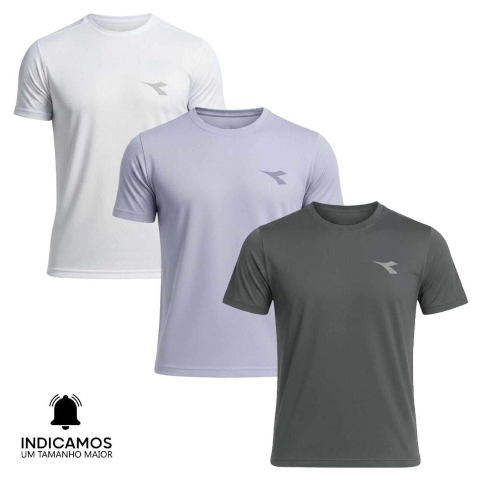 Kit 3 Camisetas Diadora Small Logo Masculina - Preto - diadora
