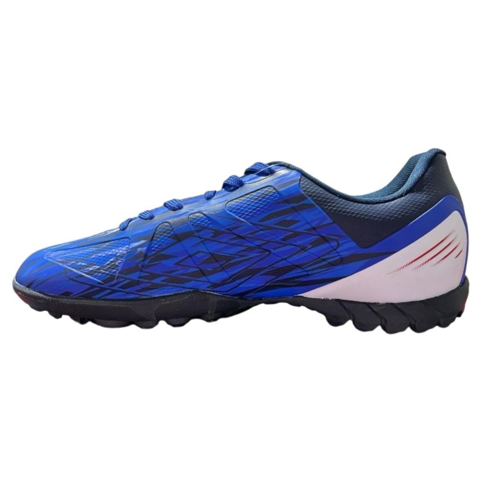 Vista 3 Chuteira Umbro Society Ultimate Royal Branco Roco azul royal Umbro azul royal