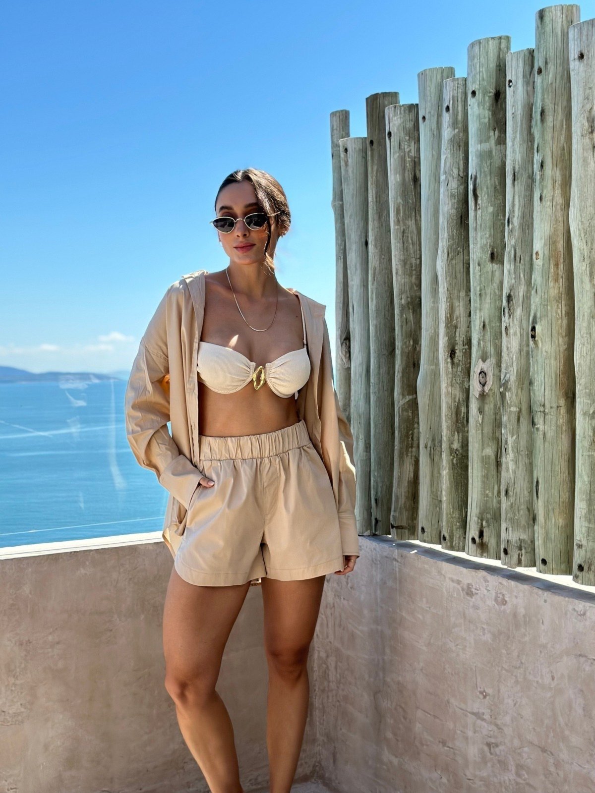 Short Cós Elástico Chiara Pitaia Beachwear Areia