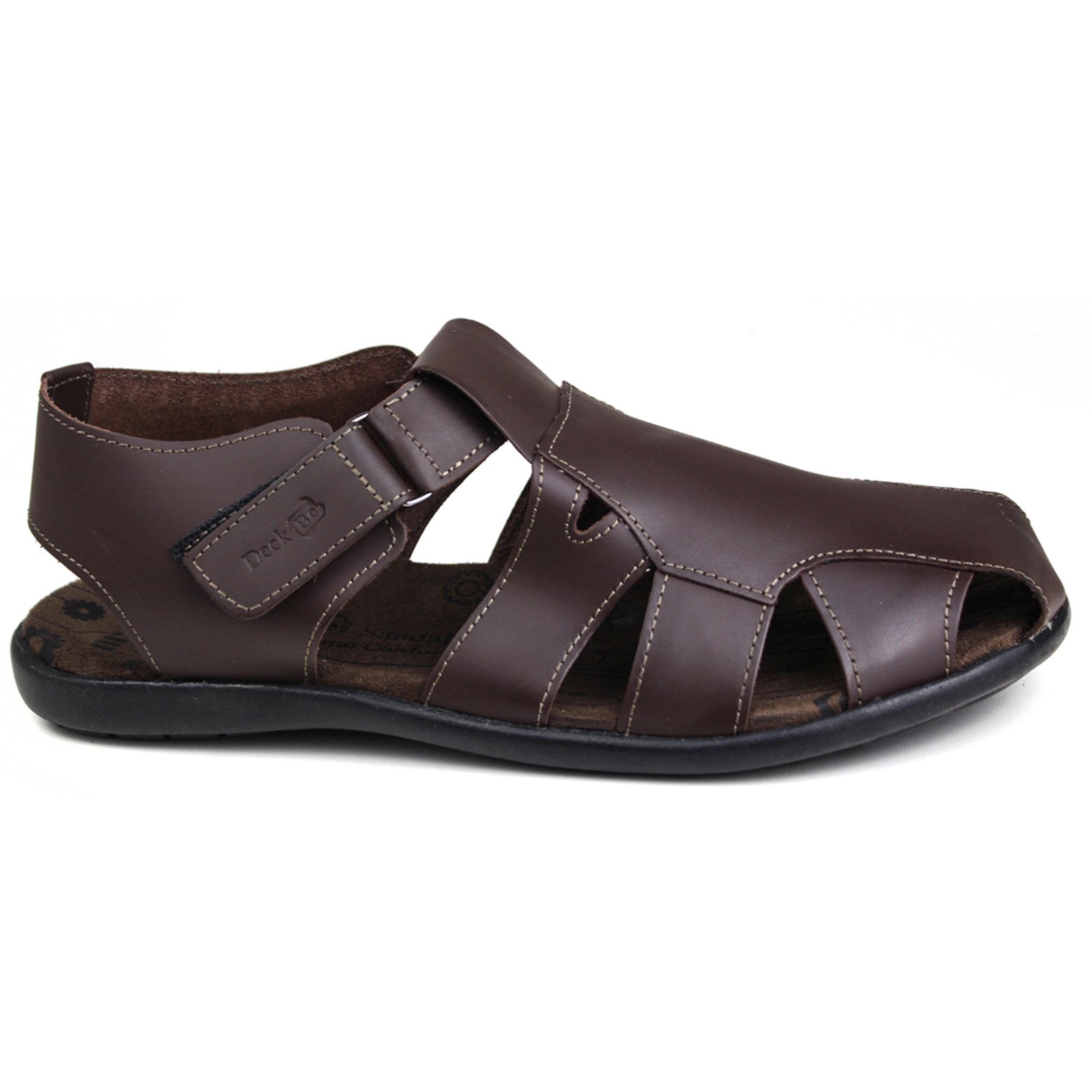 Sandália Masculino Herlim Conforto Franciscana Diabético Leve Café