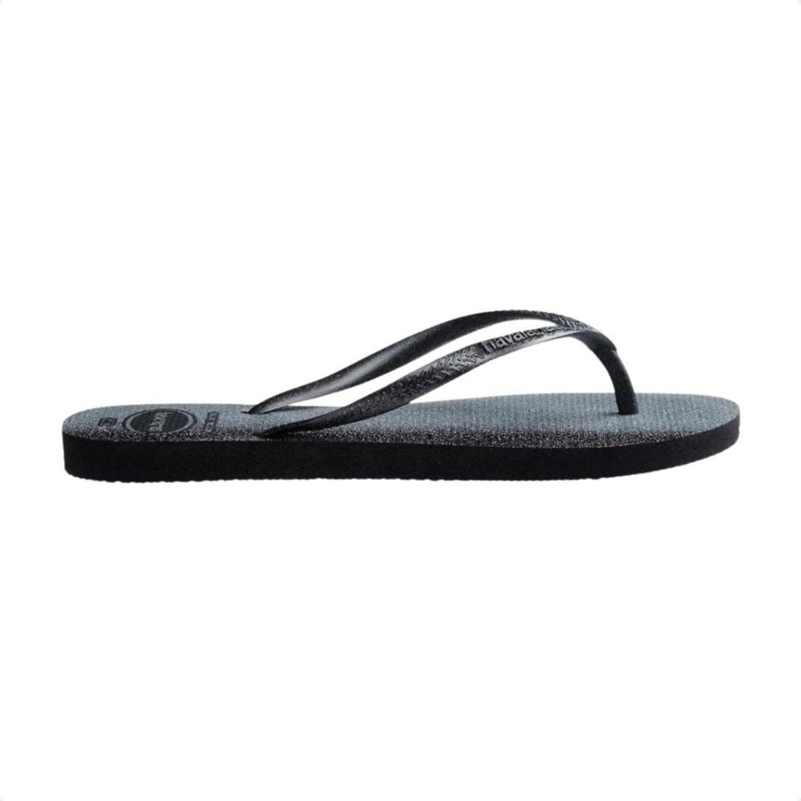 Vista 2 Chinelo Feminino Dedo Havaianas Slim Gloss preto Havaianas preto