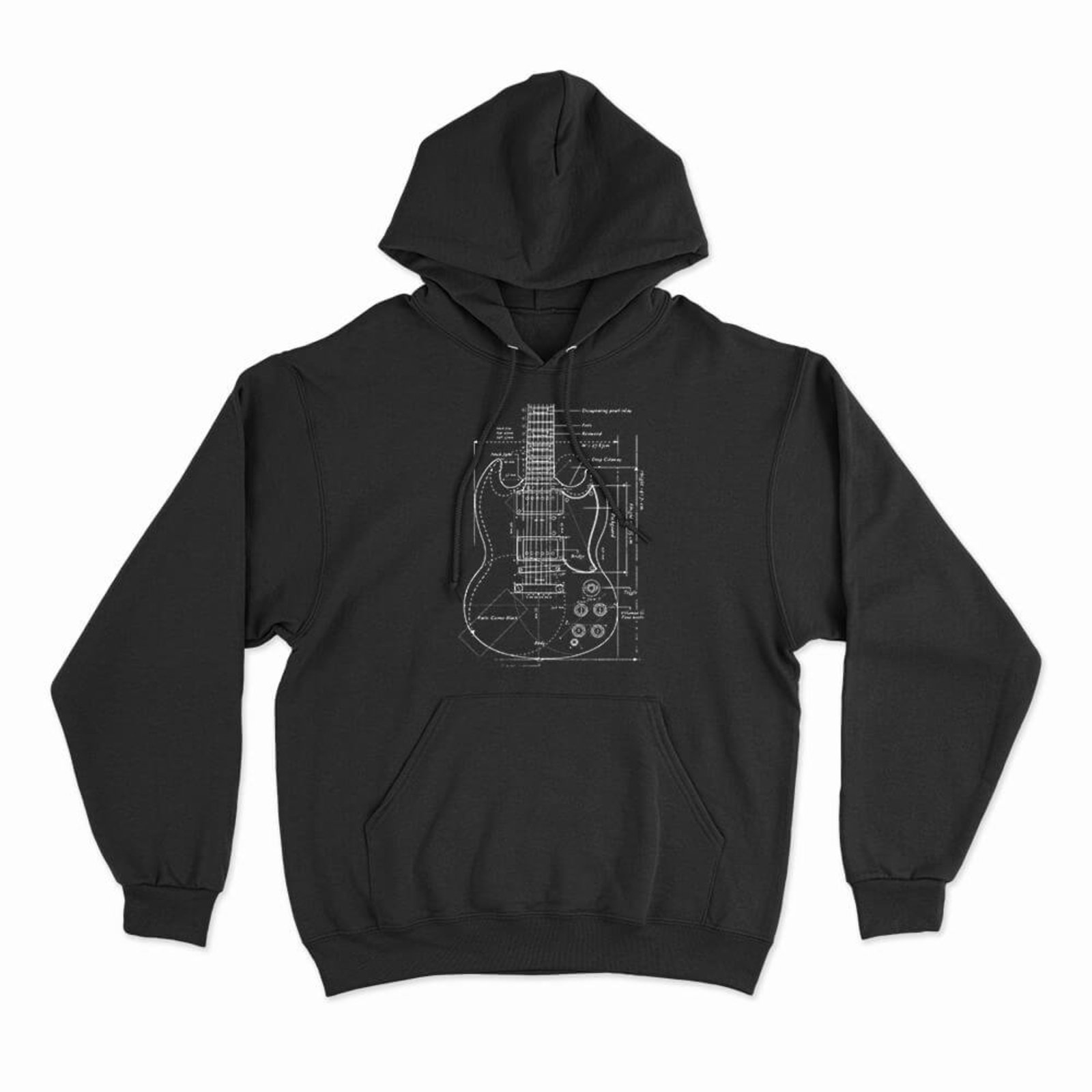 Moletom Com Capuz Guitar Project - Preto - Casual - Studio Geek