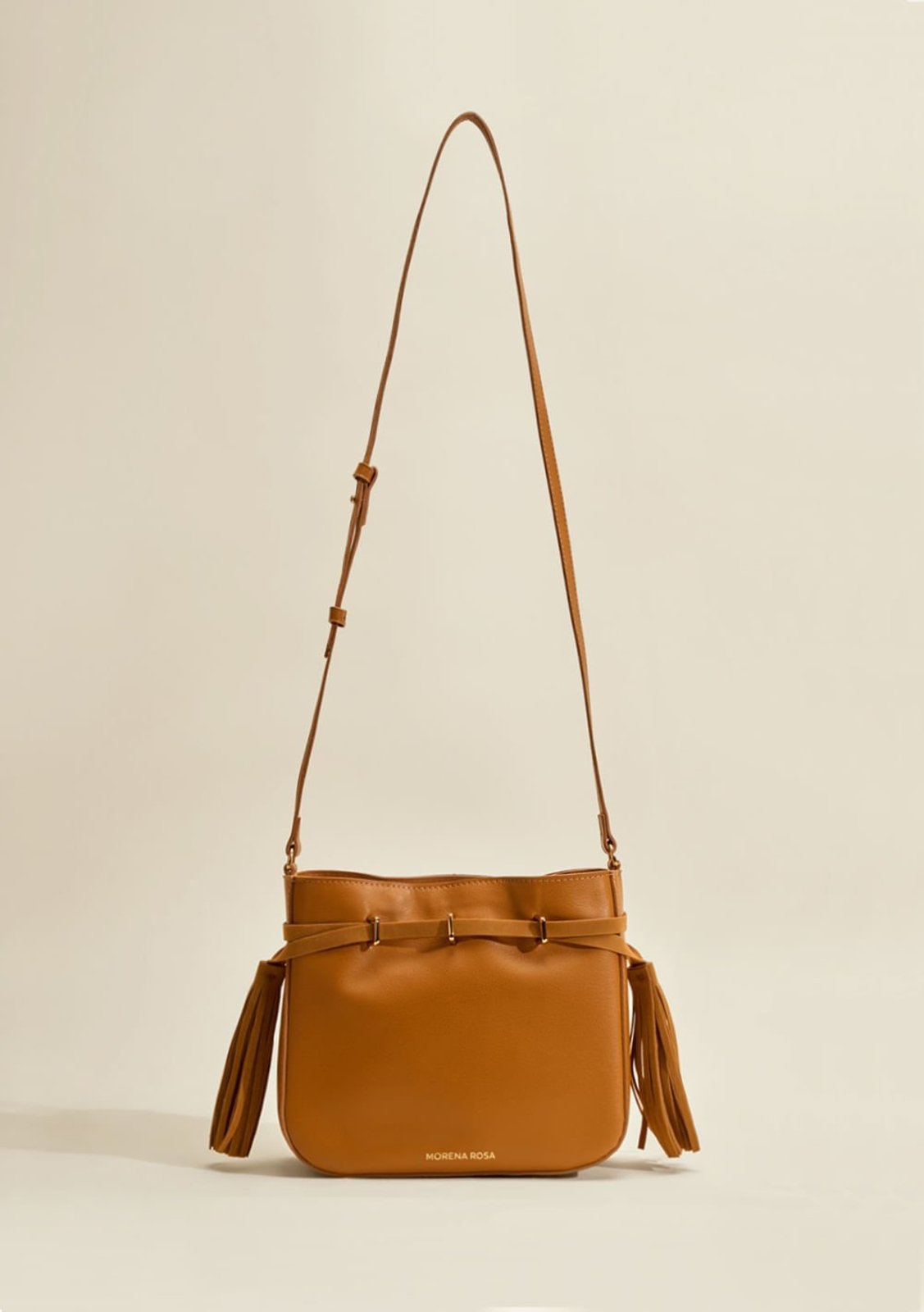 Bolsa Morena Rosa Bucket Detalhe Frontal Marrom
