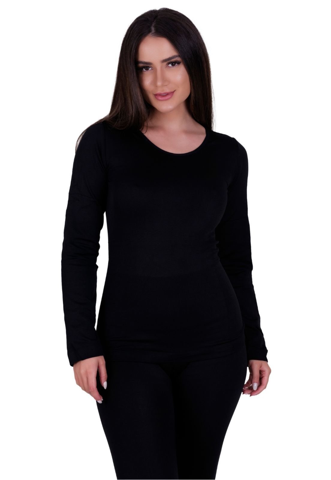 Blusa Termica Peluciada para o Inverno Quentinha Giovana Preto