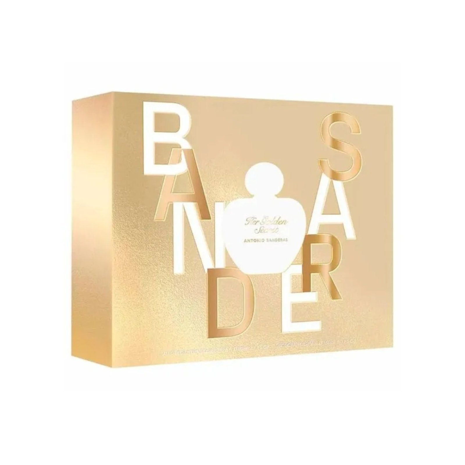 Vista 3 Kit Her Golden Secret Eau de Toilette Feminino Perfume 80ml + Desodorante Spray 150ml Antonio Banderas branco/dourado Antonio Banderas branco/dourado