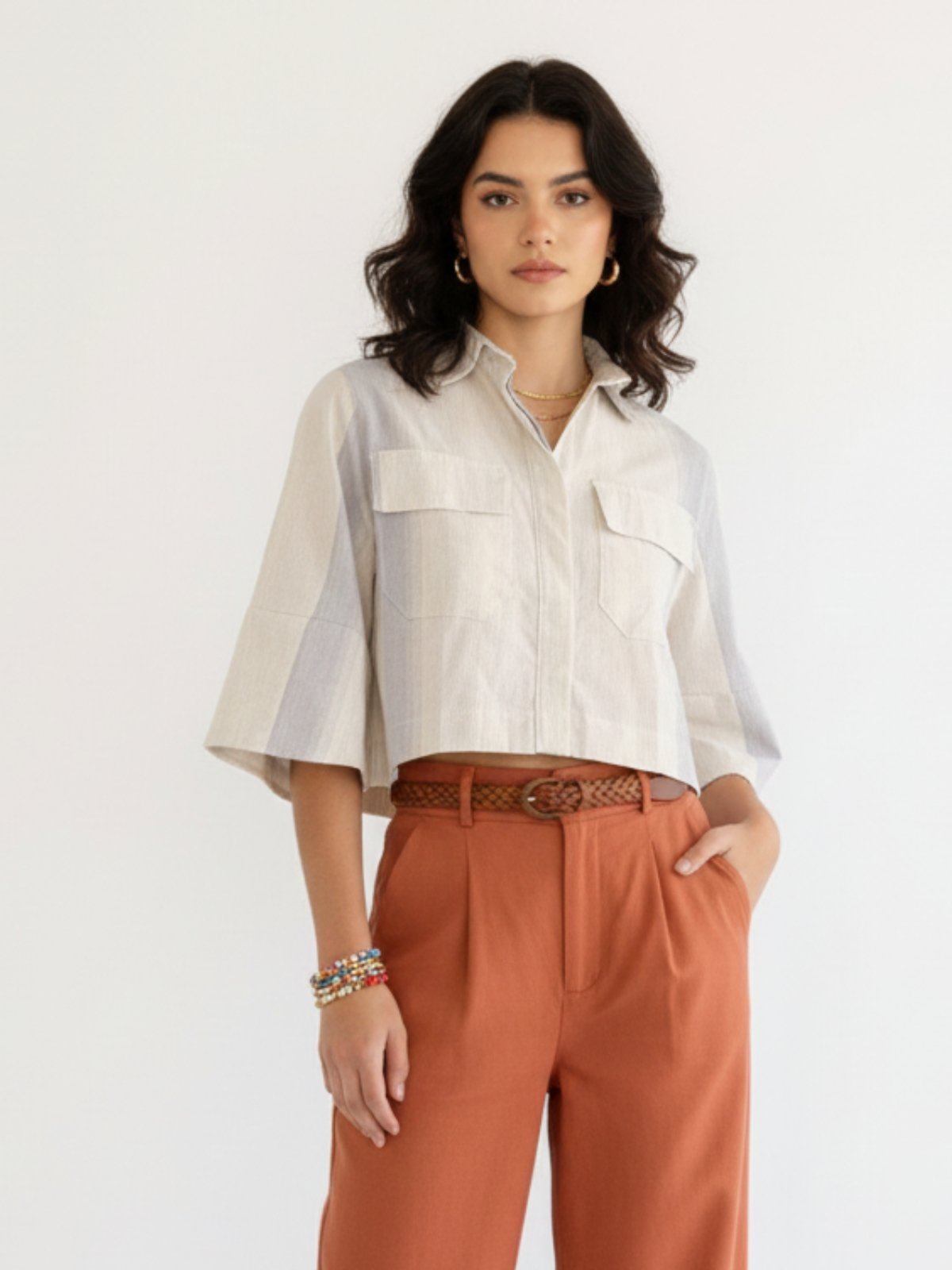 Camisa Cropped Manga Flare Van Gogh