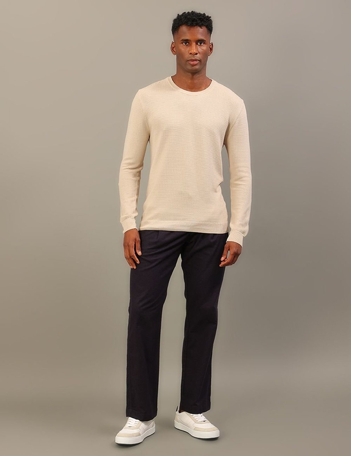 Calça Prega Flanelada - Marinho Calvin Klein Jeans