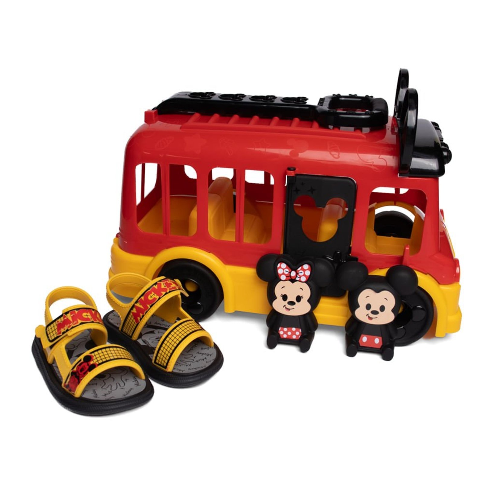 Infantil - Sandália Grendene Baby Mickey Tiras Preto/Amarelo