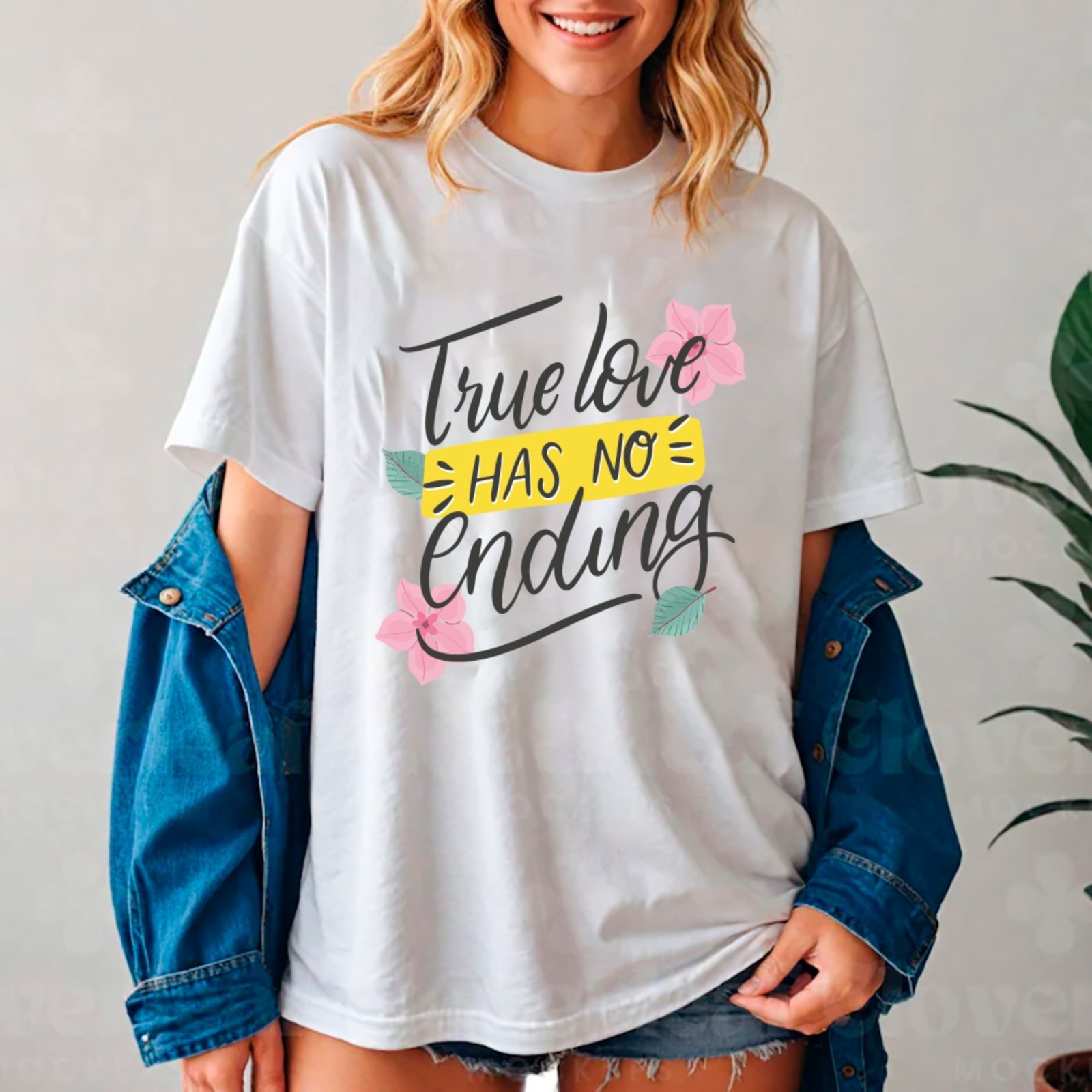 Camiseta Ousy Amor Verdadeiro Oversized Feminina Branco