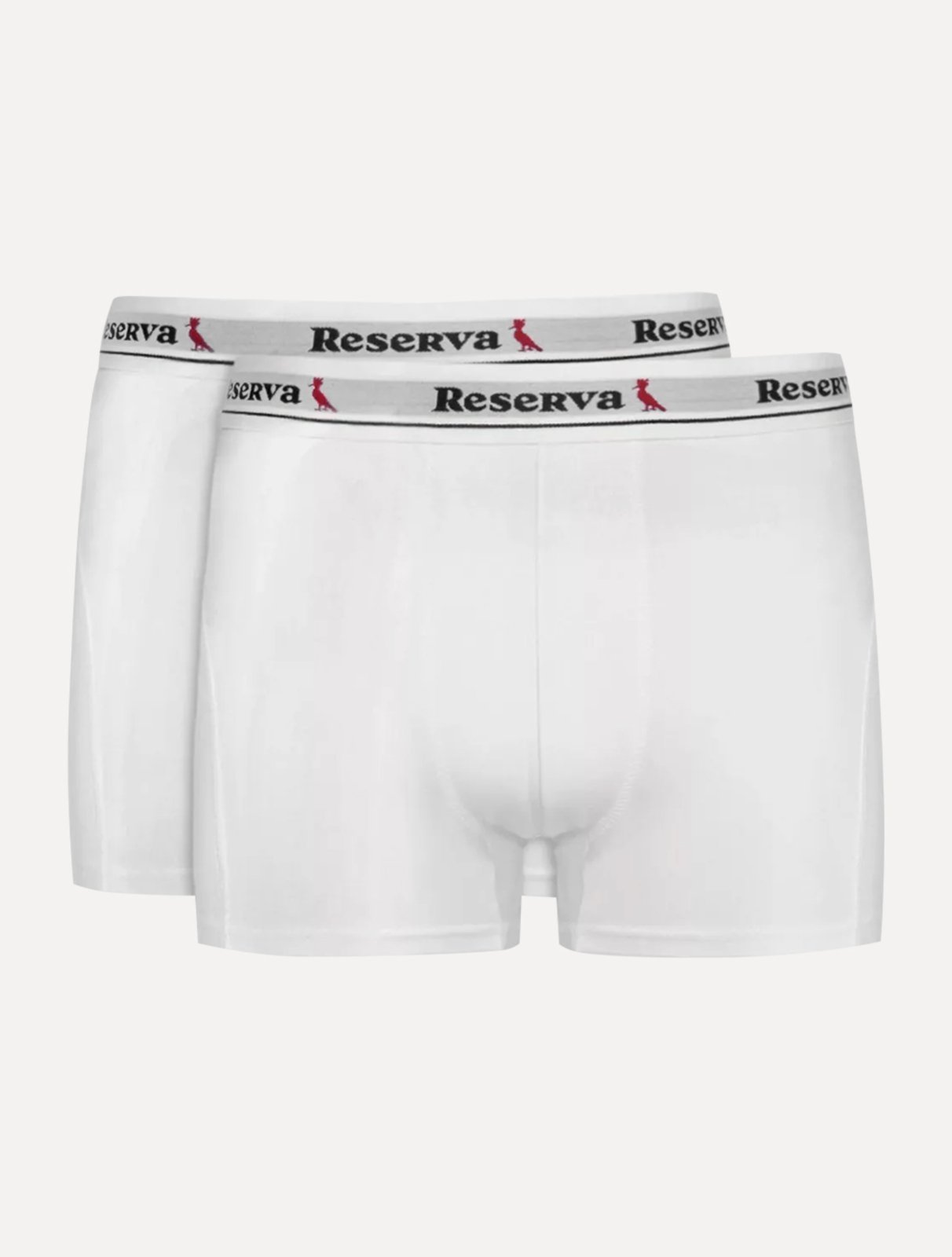 Cueca Reserva Masculina Boxer Basic Logo Branca Pack 2UN