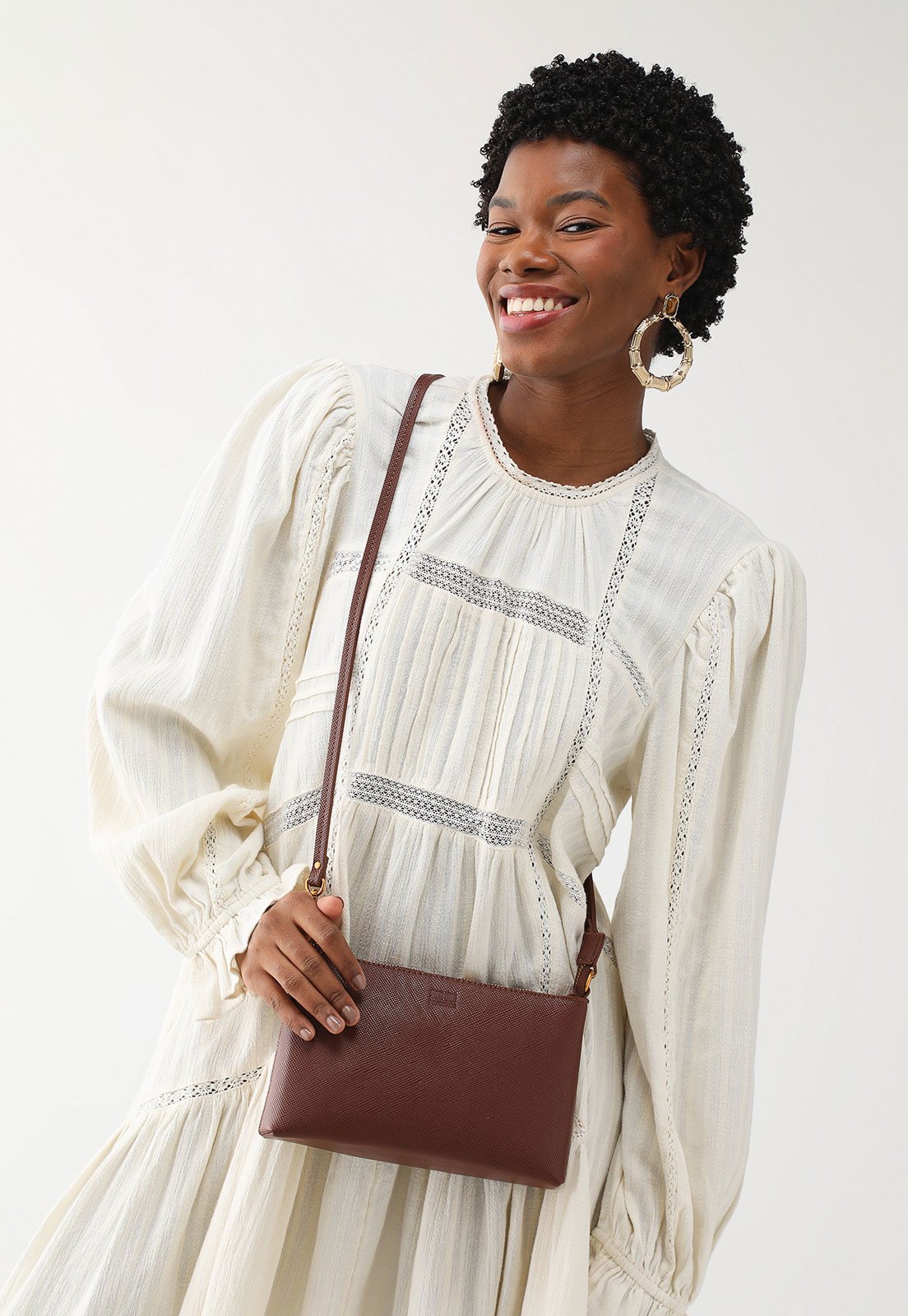 Clutch Transversal Santa Lolla Lezard Marrom