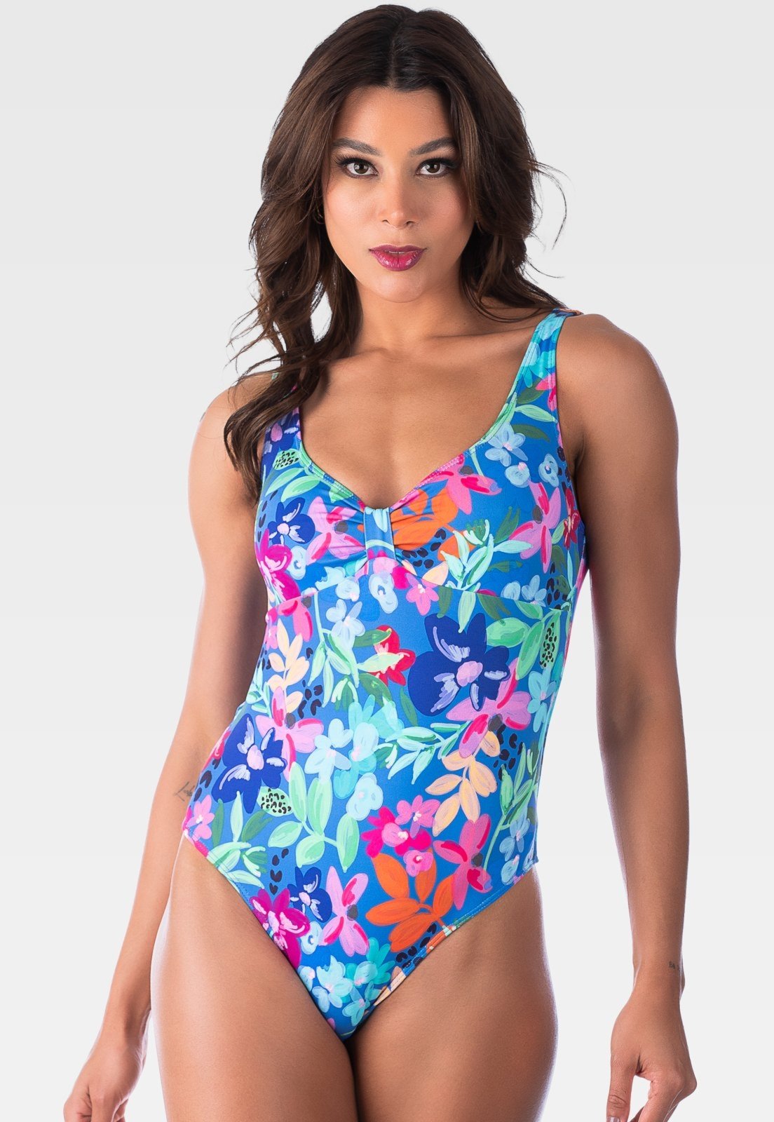 Body Feminino Sem Bojo Summer Soul Floral Azul