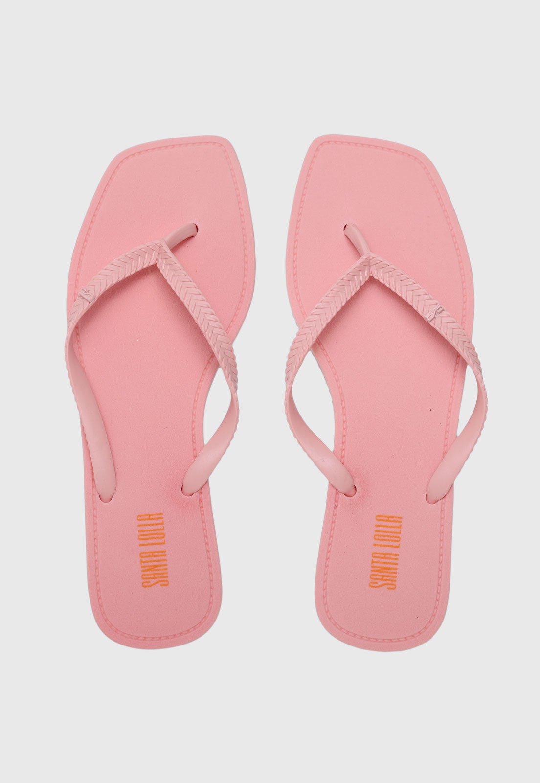 Chinelo Feminino Santa Lolla Dedo Tiras Trançadas Rosa