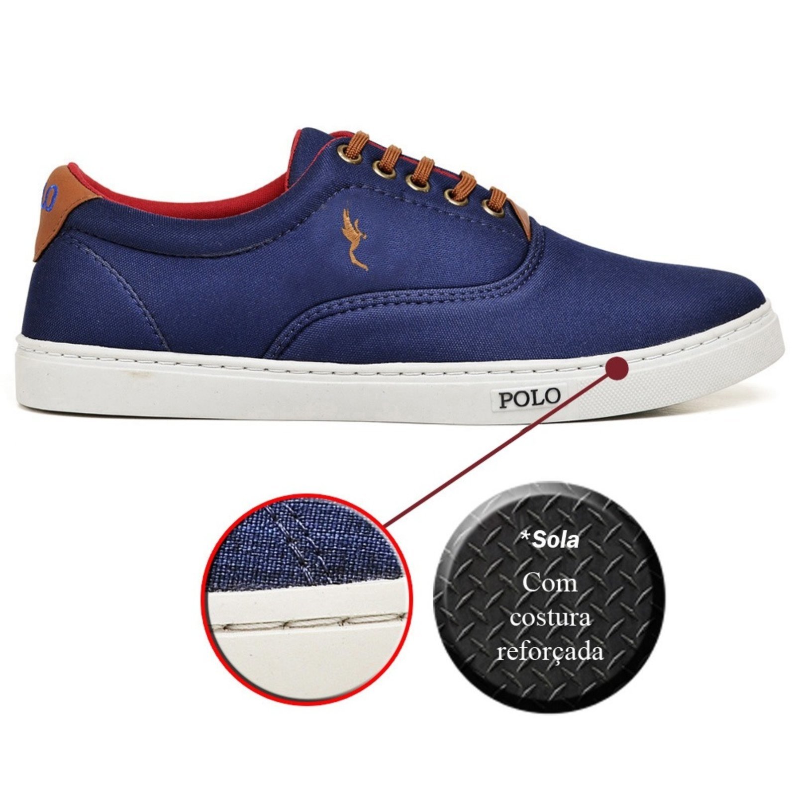 Kit Sapatênis Masculino 7700 Azul Com Boné e Relogio Digital