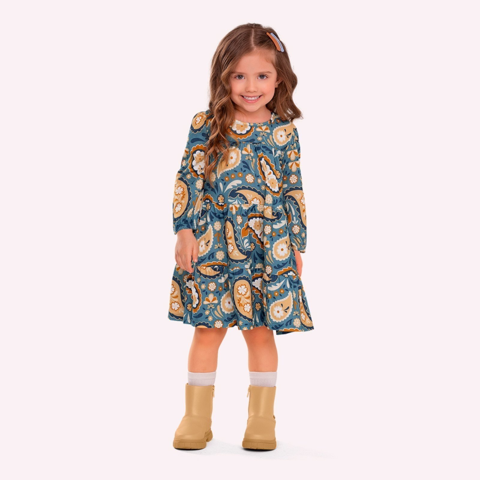 Infantil - Vestido Menina em Algodão Nanai