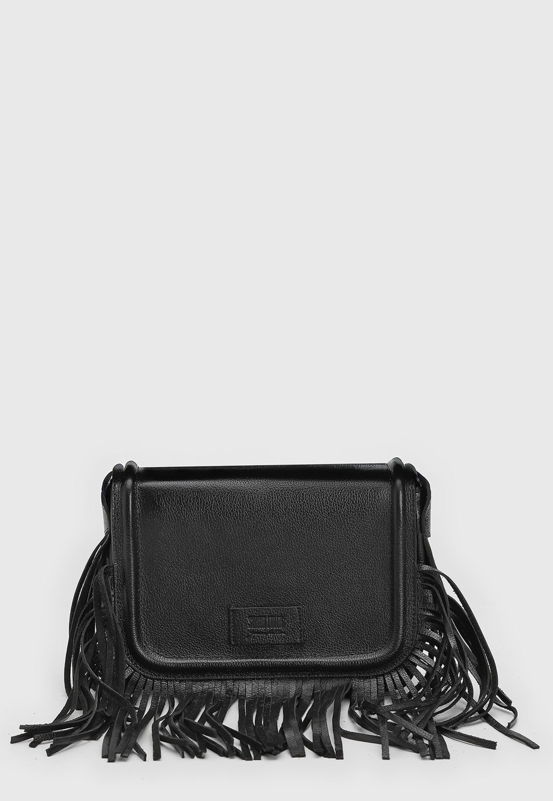 Vista 2 Bolsa Feminina Santa Lolla Franjas Preta preto Santa Lolla preto