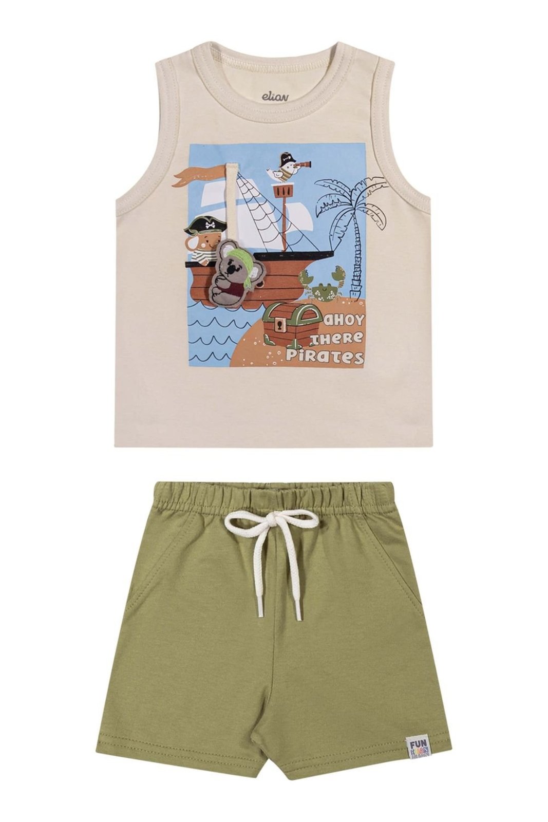 Infantil - Conjunto Menino Pirata Interativo Elian Bege