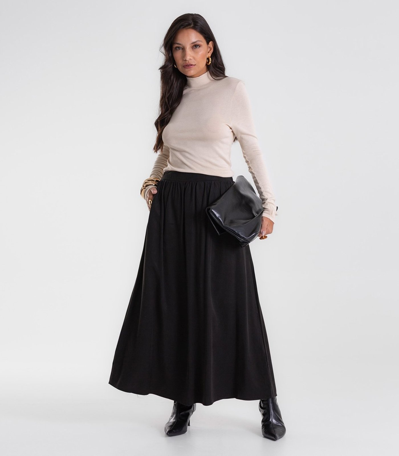 Blusa Manga Longa Vico Tricot Básica Endless Bege