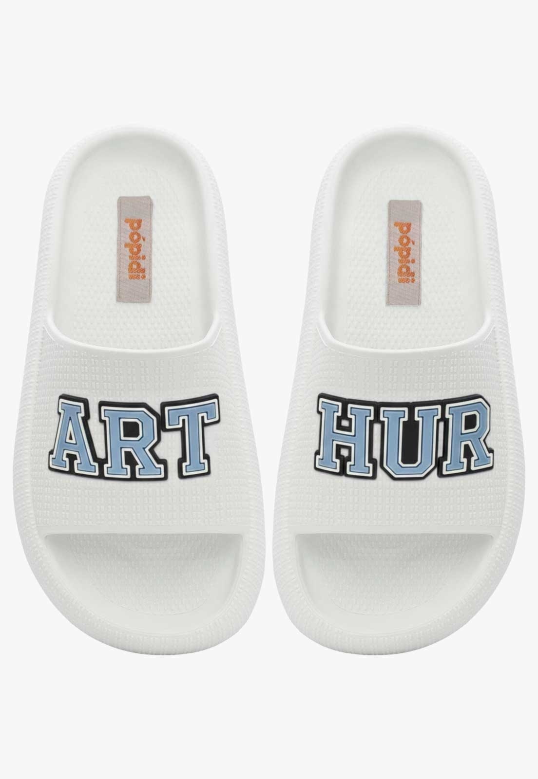 Infantil - Chinelo Pópidi Personalizado ARTHUR Estilo Nuvem Branco